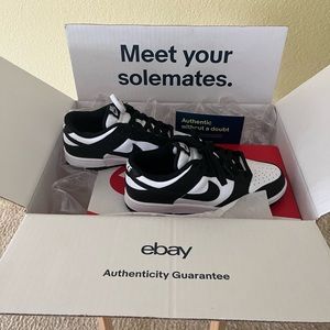 7.5 womens/6 mens panda dunks